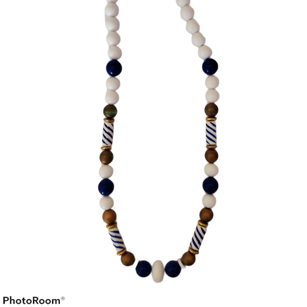 Blue and White Necklace